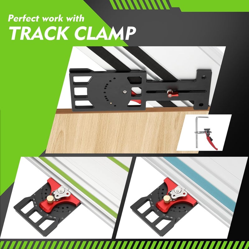 Feikeer Adjustable Track Saw Square, 60° to 60° Quick Positive Angle Stop, Track Saw Rail Square Compatible with Festool/Milwaukee/Makita Track Saw Accessories, for Miter Cutting, 2 Year Warranty - Image 4